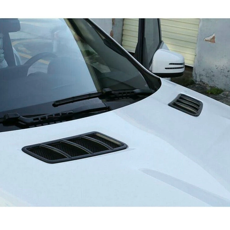 

2X Carbon Fiber Black Hood Engine Air Vent Cover Trim for Mercedes Benz ML W166 2012-2015 GL X166 2013-2015