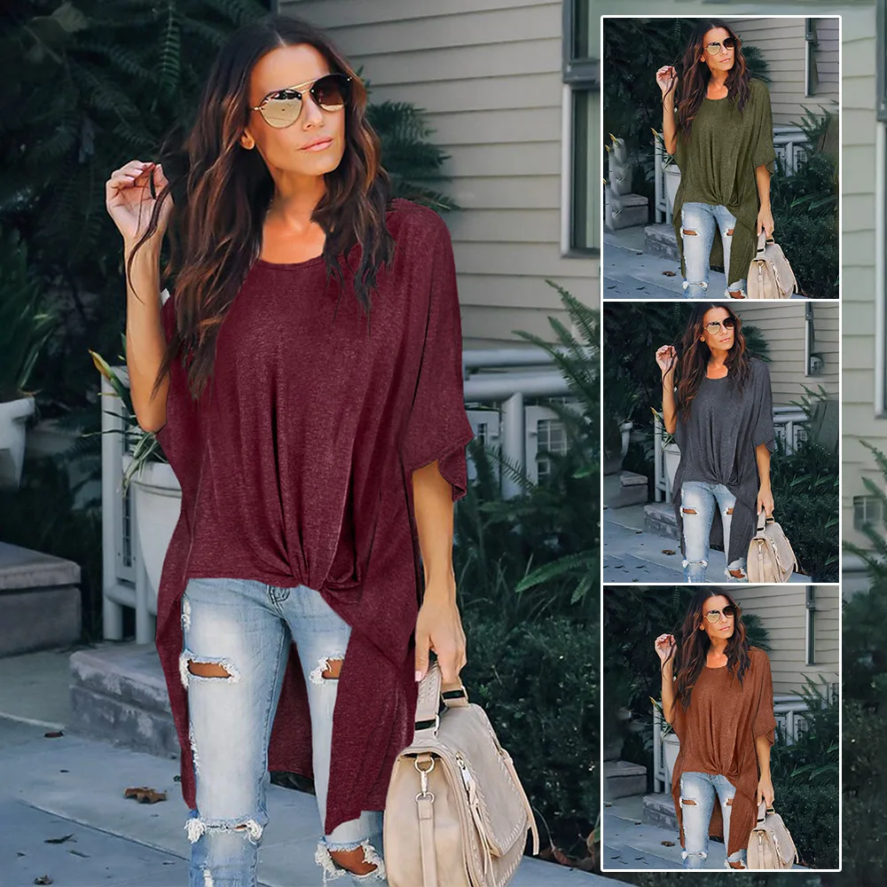 Весна 2020 женская одежда топы рубашки женские офисные футболки с полукруглым