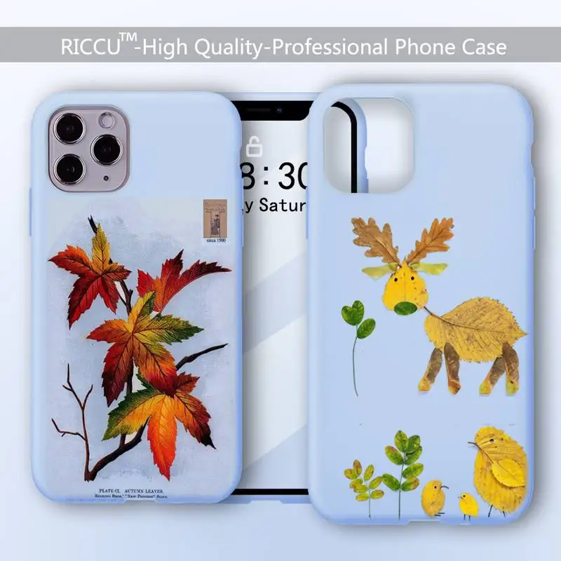 

The softness and art of tropical green leaves For iPhone 12 13 pro max mini 11 pro XS MAX 8 7 6 6S Plus X XR blue Covers