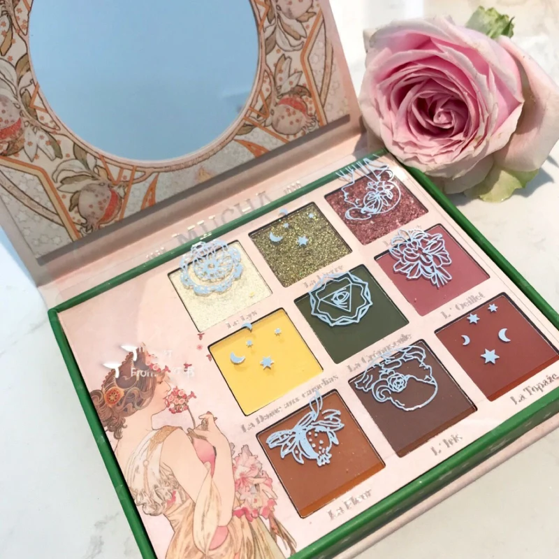 9 цветов телесные Сияющие тени для век перламутровый женский макияж блестящие