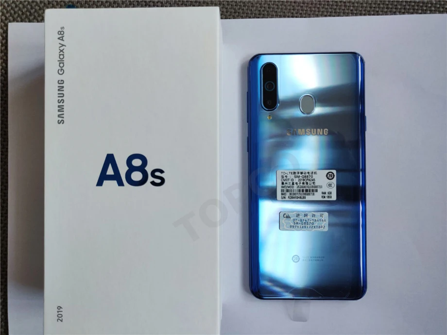 Samsung Galaxy A8s G8870 Dual Sim Восьмиядерный 6," 4 камеры 8 ГБ ОЗУ 128 Гб ПЗУ мобильный телефон Snapdragon 710 NFC