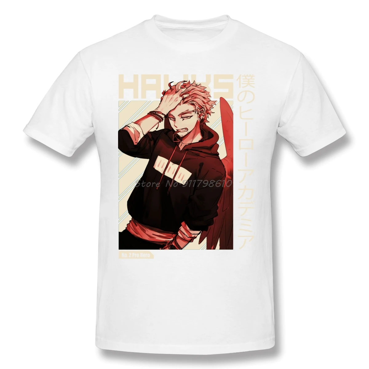 Футболка хлопковая с круглым вырезом и коротким рукавом в стиле аниме | Мужская