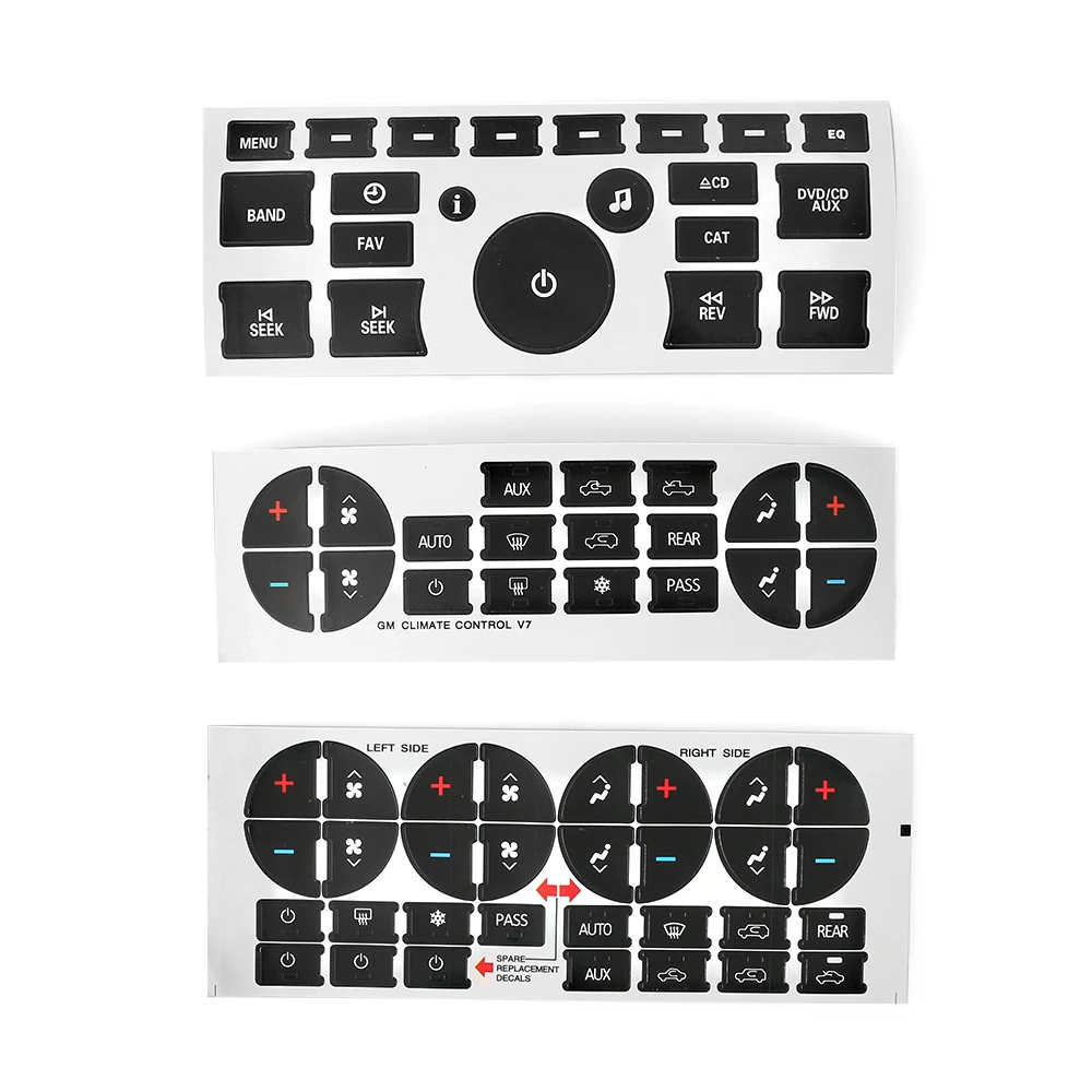 Салона наклейки Управление кнопка наклейка для GM GMC радио + A/C климат Замена