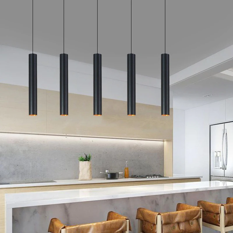 

Strip Chandelier Modern Simple Led Long Tube Front Desk Bar Taipei Ouming Downlight Hanging Line Cylindrical Restaurant Lamp