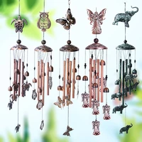 nordic vintage 4 tubes wind chimes outdoor bronze wind chime home yard garden decor metal wind bell music with 6 bells 8 styles