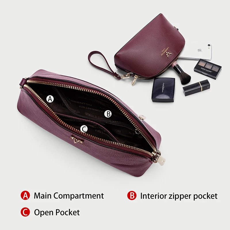 LAORENTOU женская сумка-клатч из натуральной кожи многофункциональная мягкая мини