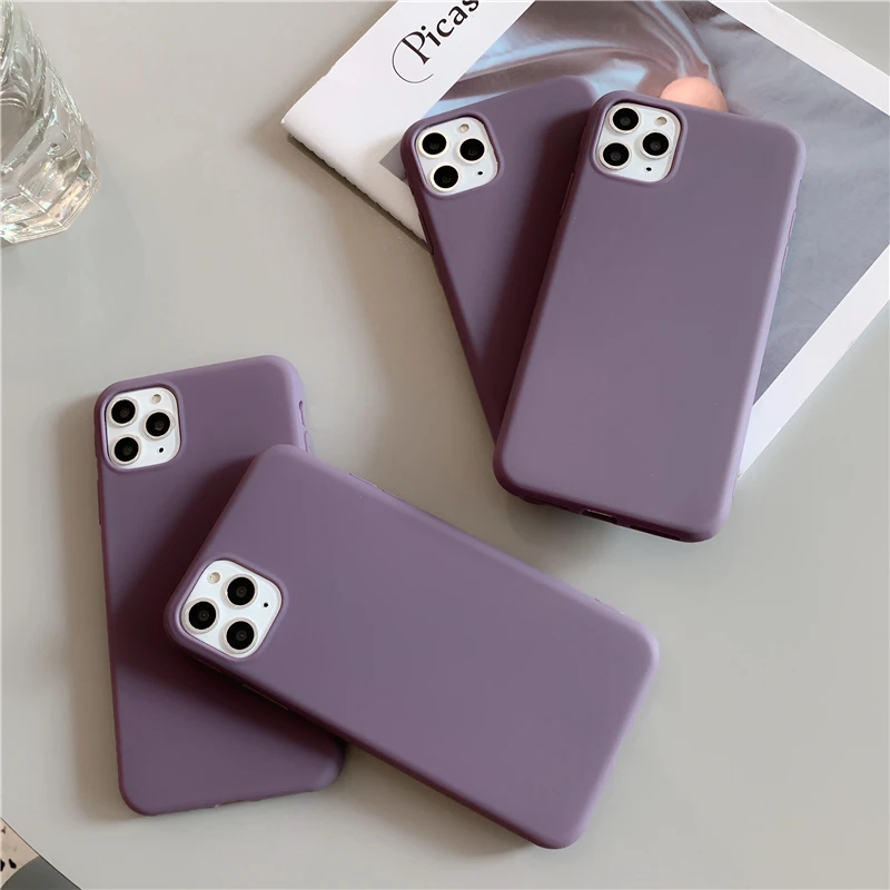 Однотонный матовый чехол для iPhone 11 простой Pro Max 7 8 Plus 6 6s X XSMax XR XS |