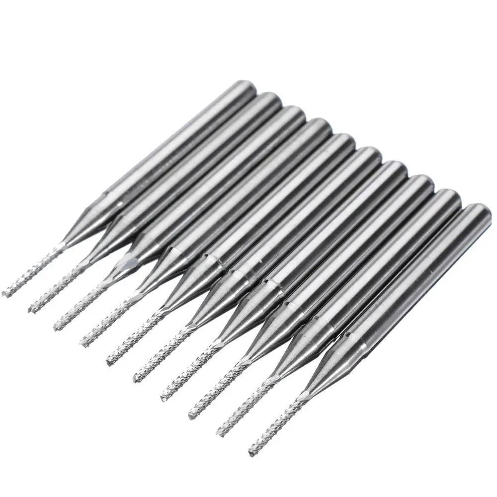 10Pcs Carbide End Mill HSS 4 Flutes 1*3.1*8mm Diameter Milling Cutter Straight Shank Router Bit Set CNC Tools | Инструменты