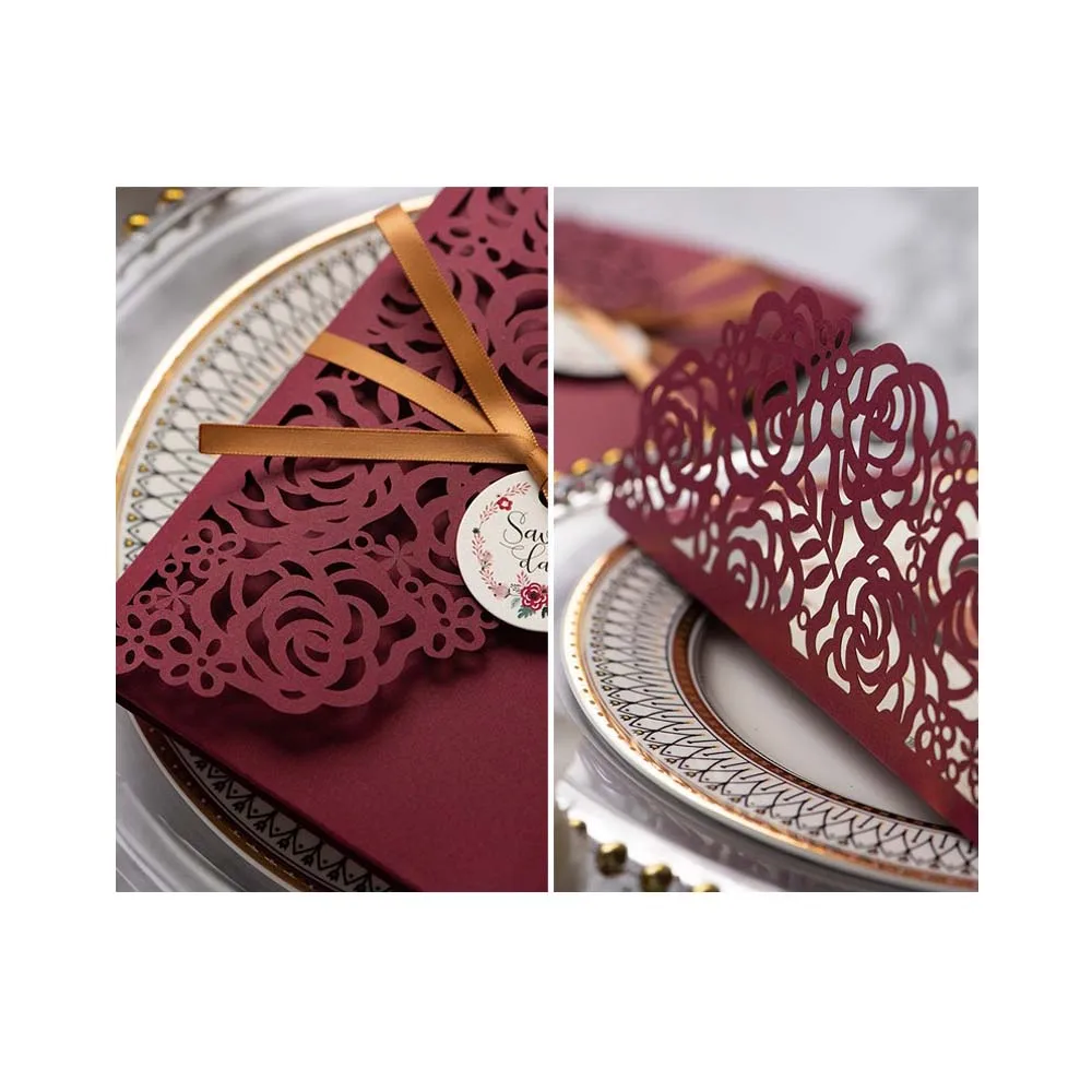 10 шт. роскошные свадебные пригласительные открытки сохранить дату элегантные