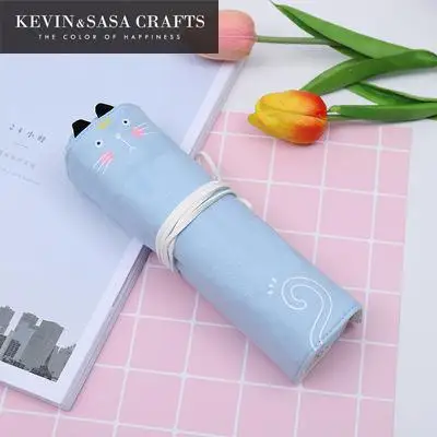 Чехол для карандашей с милым котом тканевый чехол и милые школьные Канцтовары