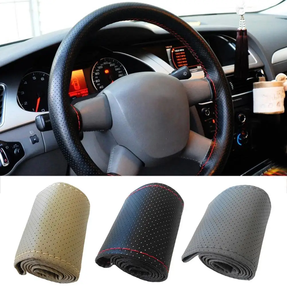 

Universal Car Vehicle Steering Wheel Cover Handlebar Protector DIY Decoration Texture Soft Auto Accessories