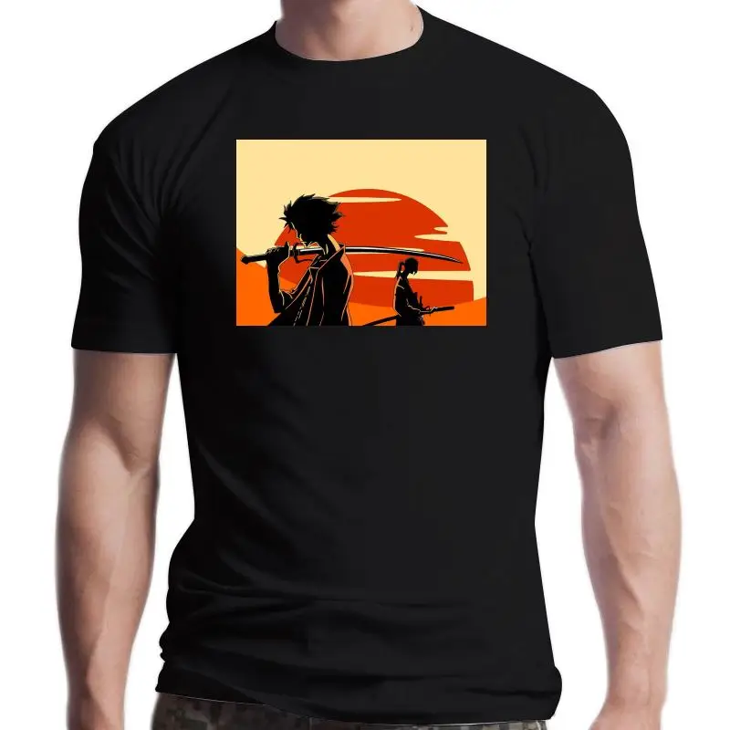 

Новая Черная футболка Samurai Champloo Goodies, Мужская футболка Samurai Champloo, футболки, чистые футболки с коротким рукавом