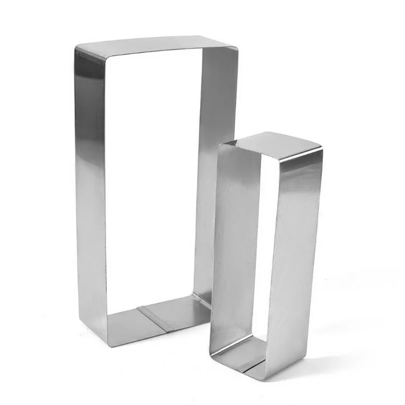 

Set of 2 Stainless Steel Rectangular Mousse Set Cake Mould Kitchen Baking Tools Household DIY Toast Mold Welcome Drop Shipping