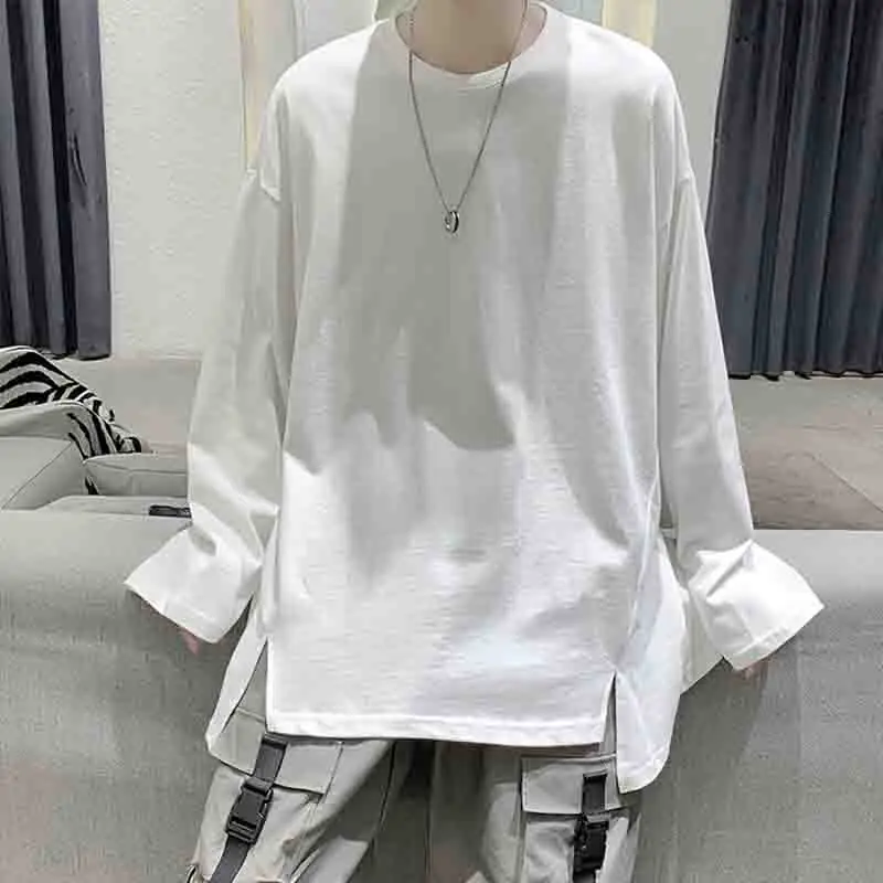 Дизайнерская футболка 2020 Мужская с длинным рукавом новая приталенная рубашка