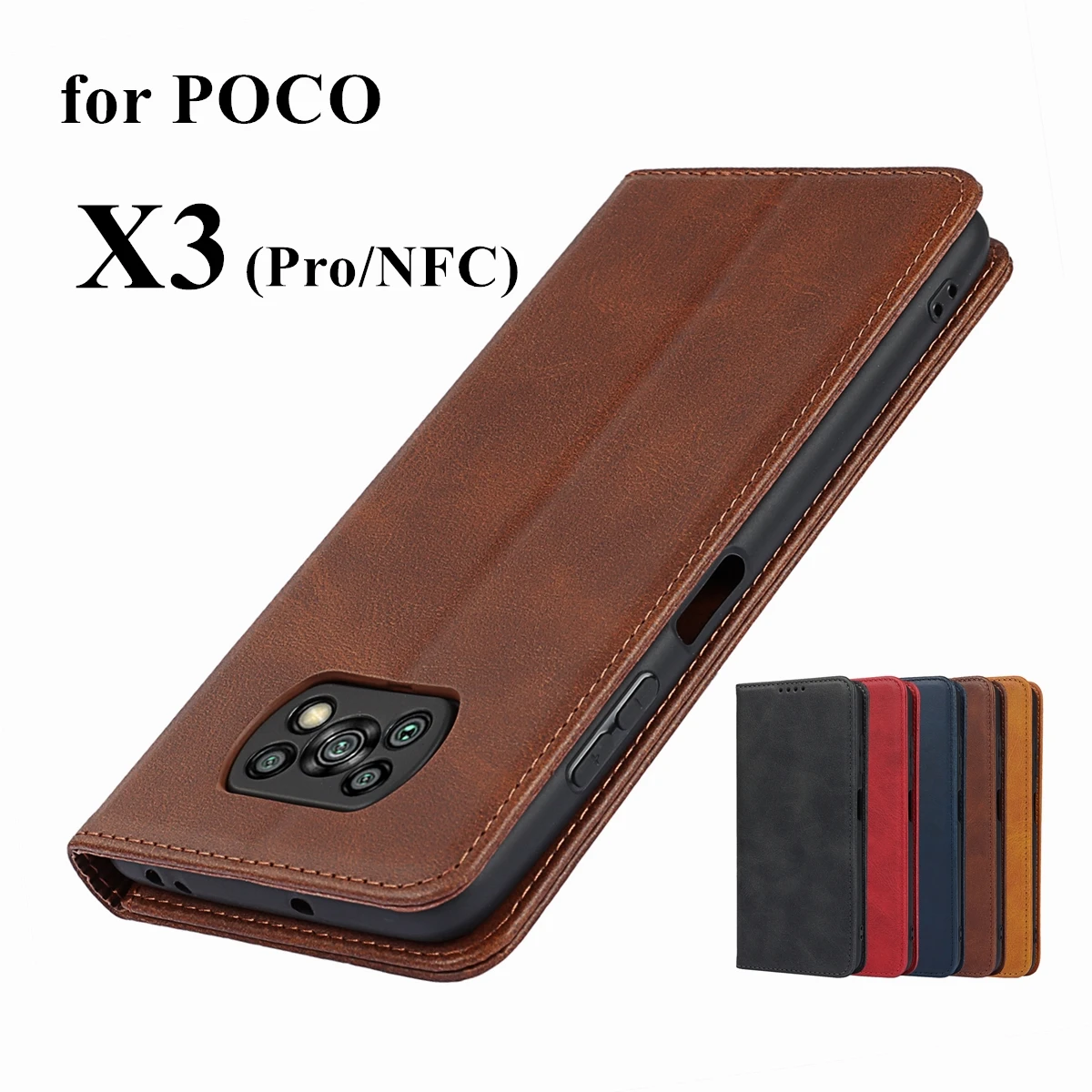 

Leather case for Xiaomi POCO X3 / X3 Pro / X3 NFC Flip case card holder Holster Magnetic attraction Cover Case Wallet Case