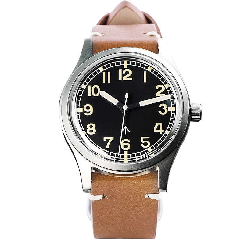 

Baltany Retro Military Mechanical Pilot W10 Round Vintage Unisex C3 Green Luminous NH35 Automatic Self-Winding 10ATM Diver Watch
