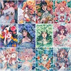 Картина для раскрашивания по номерам HUACAN, девушка, комплекты, украшение для дома