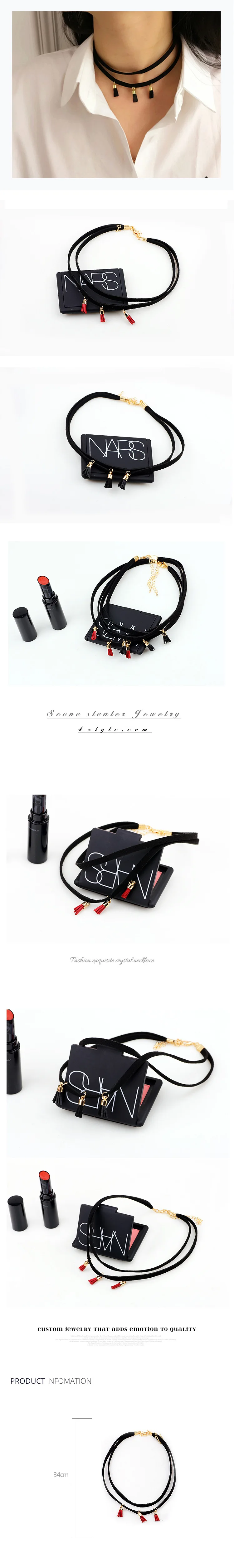 Новинка 2019 ожерелье из ультрафибры для шеи короткое до ключиц