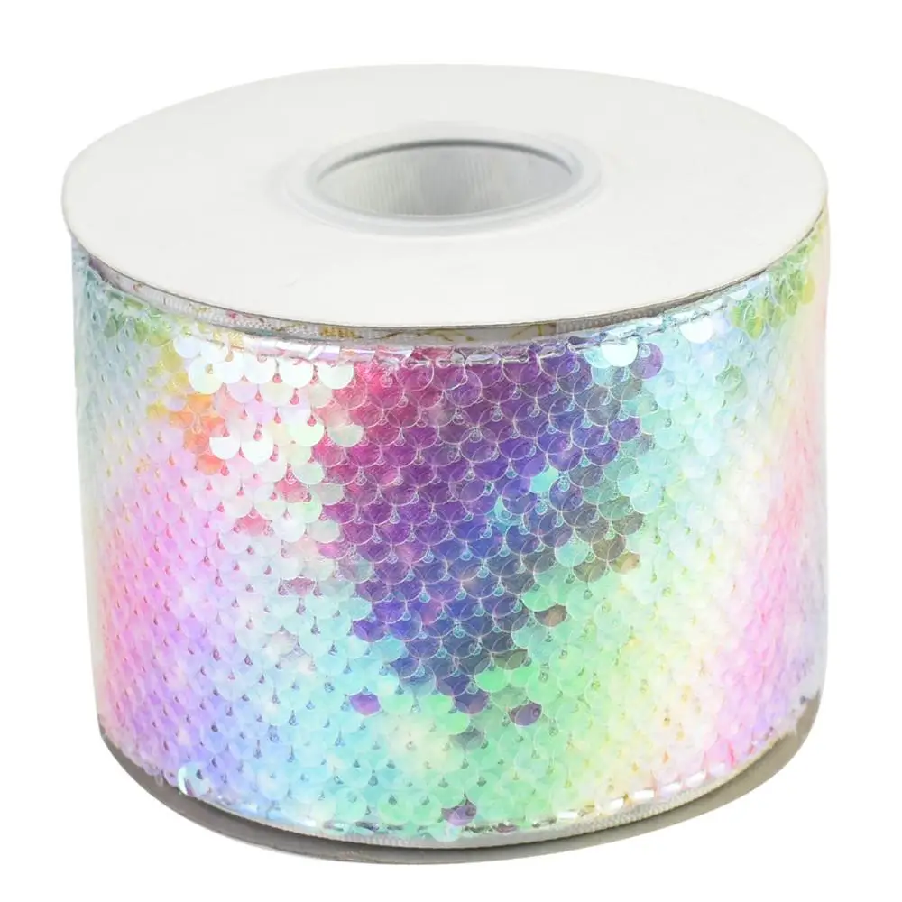 75mm Reversible Glitter Sequin Ribbon - HSDRibbon - 3 Inch Width - 25 Yards per Roll image 2