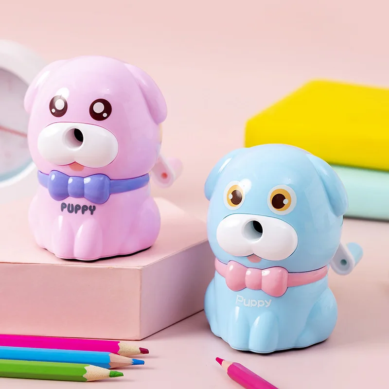 

Creative stationery puppy pencil sharpener cute cartoon automatic lead hand pencil sharpener children's gift