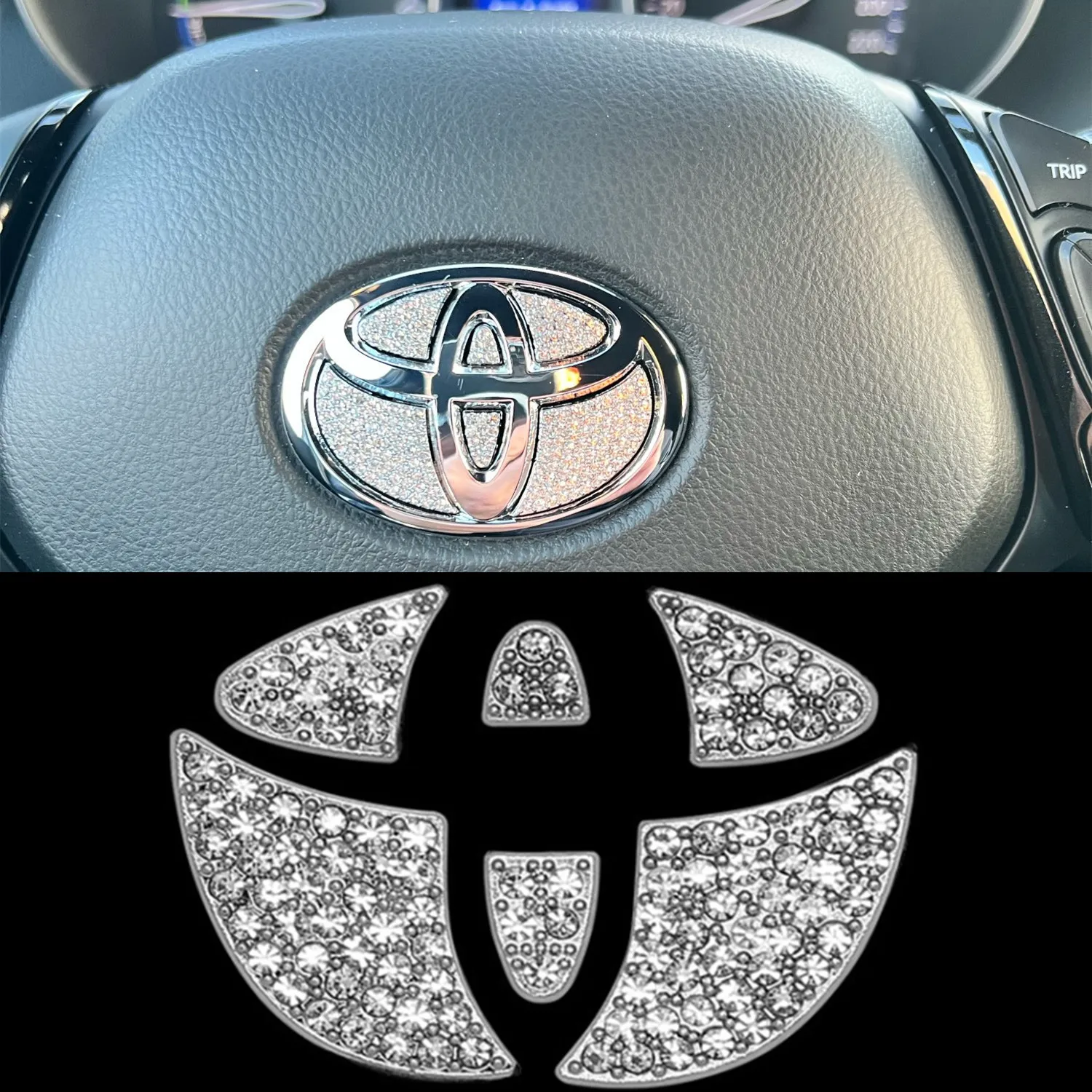 Автомобильная эмблема рулевого колеса Наклейка для Toyota Avensis Prado Corolla CHR Premio Aygo Rav4