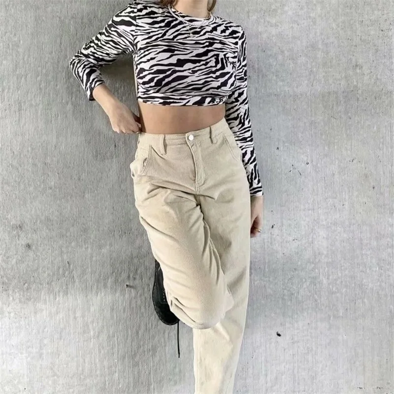 

ZXQJ 2021 Модные женские укороченные блузки с бантом и принтом зебры винтажные женские пуловеры с длинным рукавом и открытой спиной шикарные то...