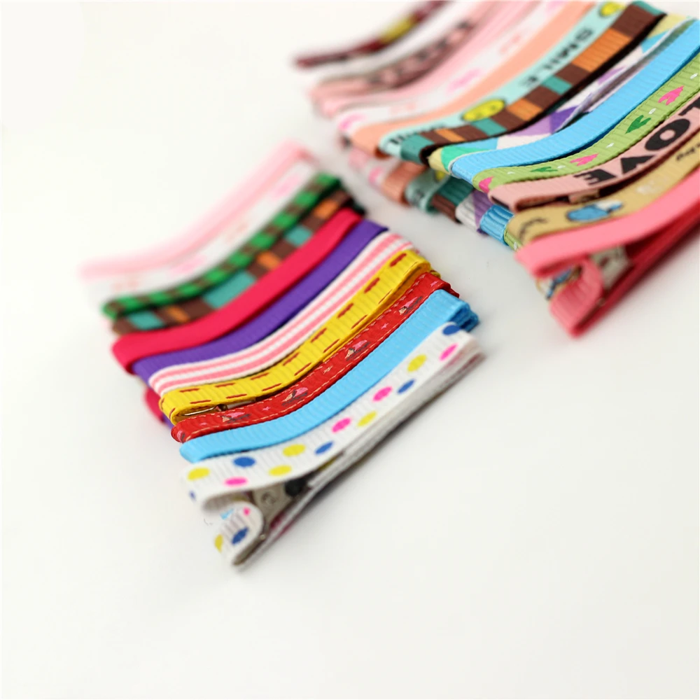 10 шт. заколки с подкладкой из аллигатора цветочным принтом для маленьких детей