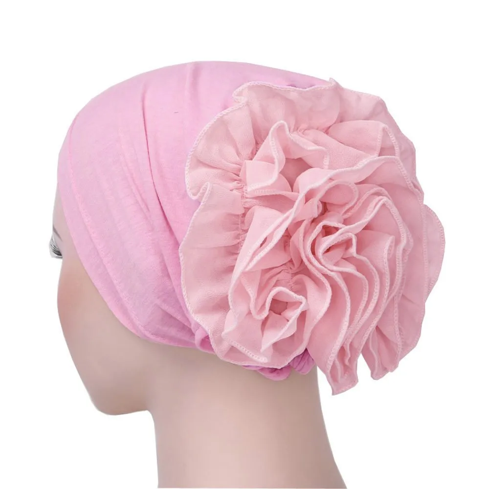 

top selling product in 2020 Women Flower Muslim Ruffle Cancer Chemo Hat Beanie Scarf Head Wrap Cap Support Dropshipping