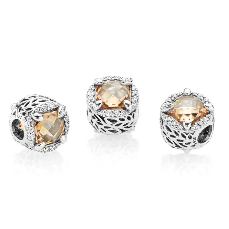 

Amas Hot Sale 925 Sterling Silver Shining grain wheat ears beads Fit Original Bracelet Women Jewelry Making Gift