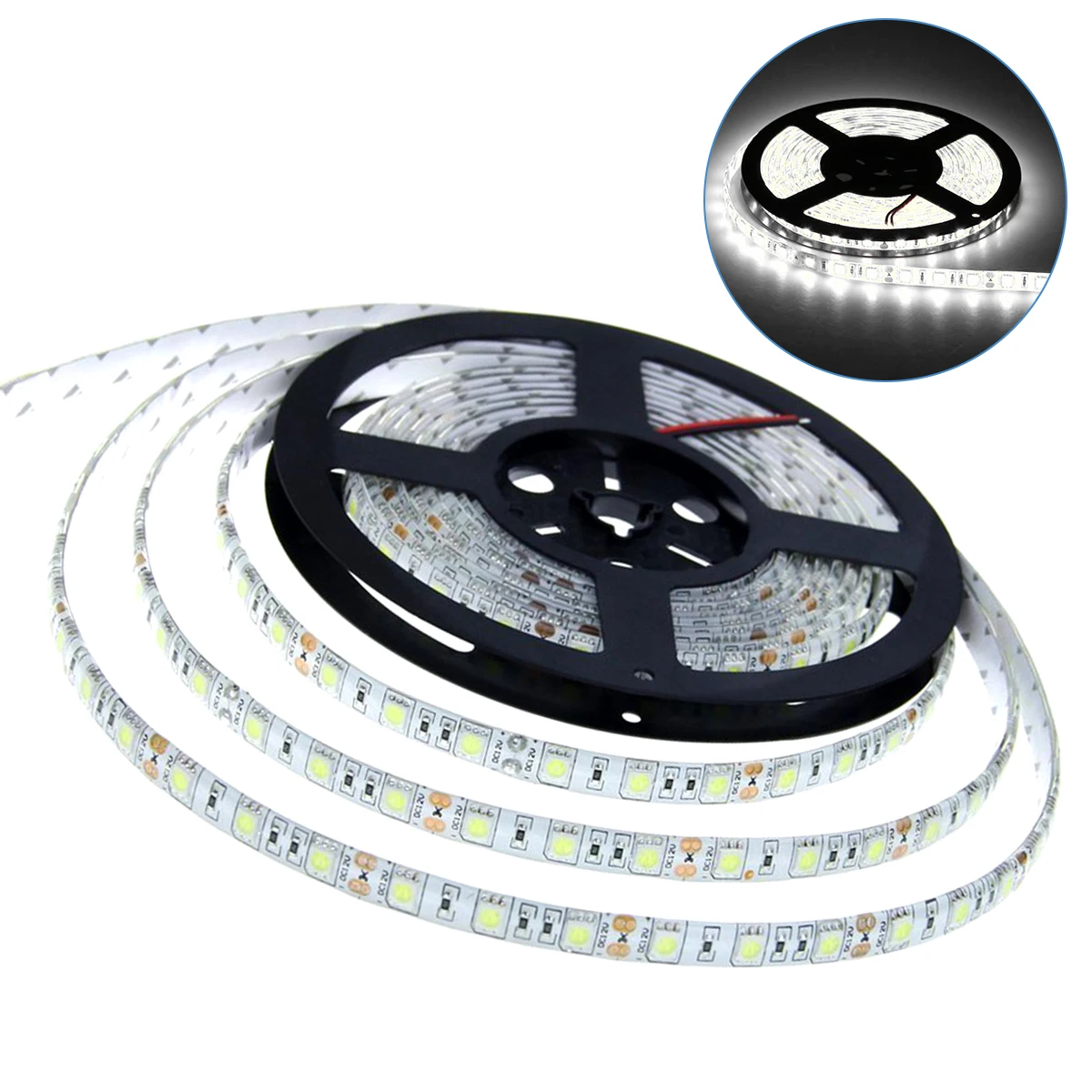 

16.4ft/5m 300LED Strip Light Waterproof DC 12V 70W 5050 SMD LED Light Strip for Party Home Decor (Reel Color Random)