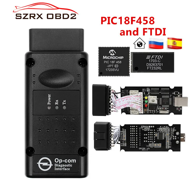 OPCOM для Opel V1.65/V1.7/V1.78/V1.99 с PIC18F458 FTDI op-com OBD2 автоматический диагностический инструмент OP COM CAN BUS интерфейс obd сканер