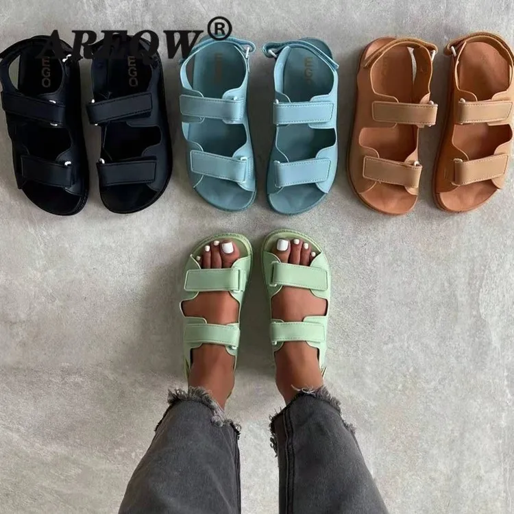 

2021 Fashion Beach Sandals Female Rome Sandal Platform Velcro Summer Shoes Woman Sandalias