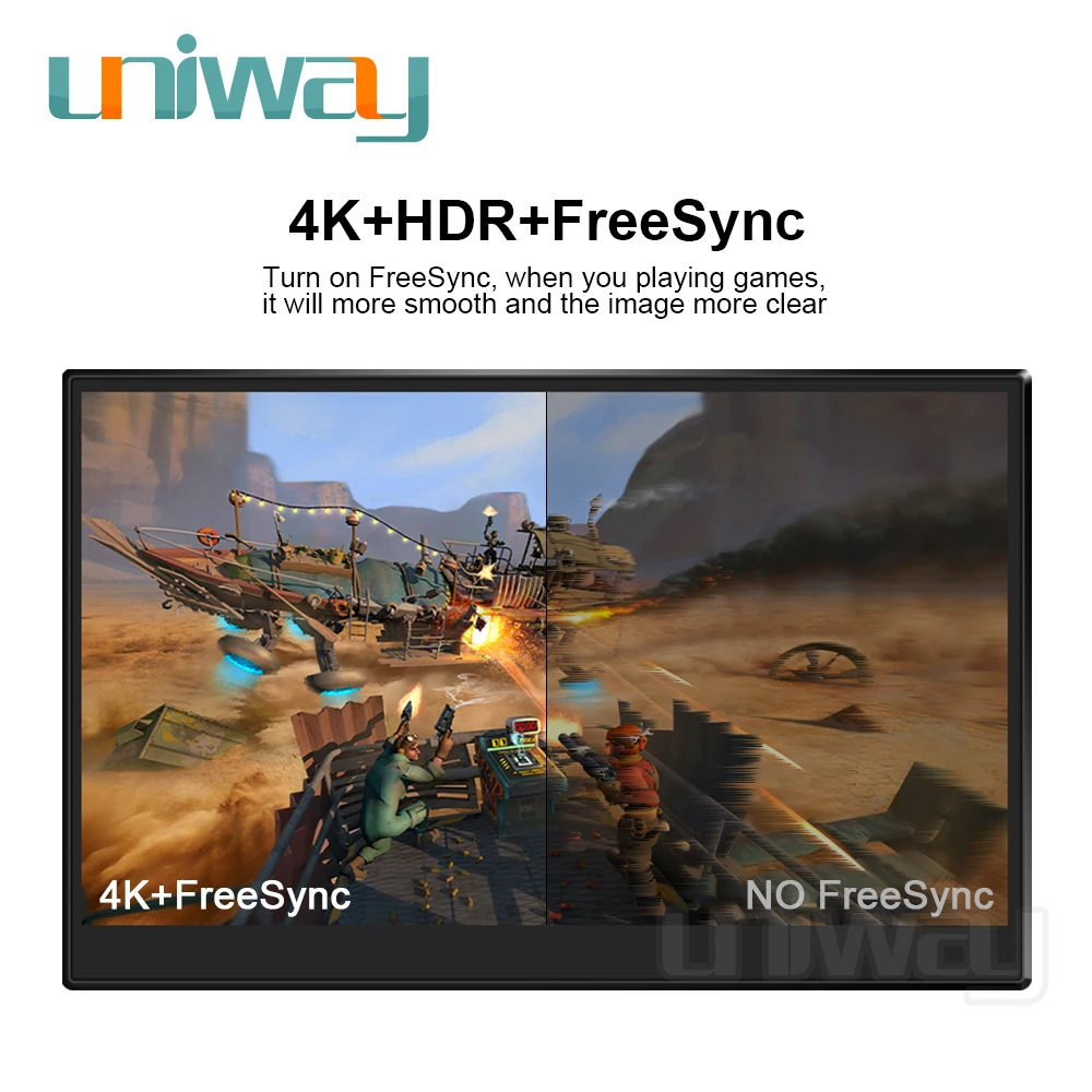 Портативный сенсорный монитор Uniway 4k hdr 15 6 hdmi type c для ноутбука компьютера телефона