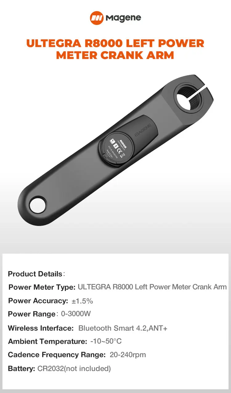 Magene P32 Left Power Meter Crank Arm ULTEGRA R8000 Single Drive-Side165/170/172.5mm SHIMANO Road Bicycle power meter Bike Parts | Спорт и