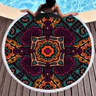 Летнее круглое пляжное полотенце с геометрическим узором мандала, банное полотенце для душа, йоги, пикника, искусственное бикини, пляжное полотенце