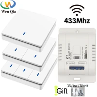 smart home 433mhz wireless smart light switch 123gang rf remote control push button switch 110v 220v 10a receiver ceiling lamp