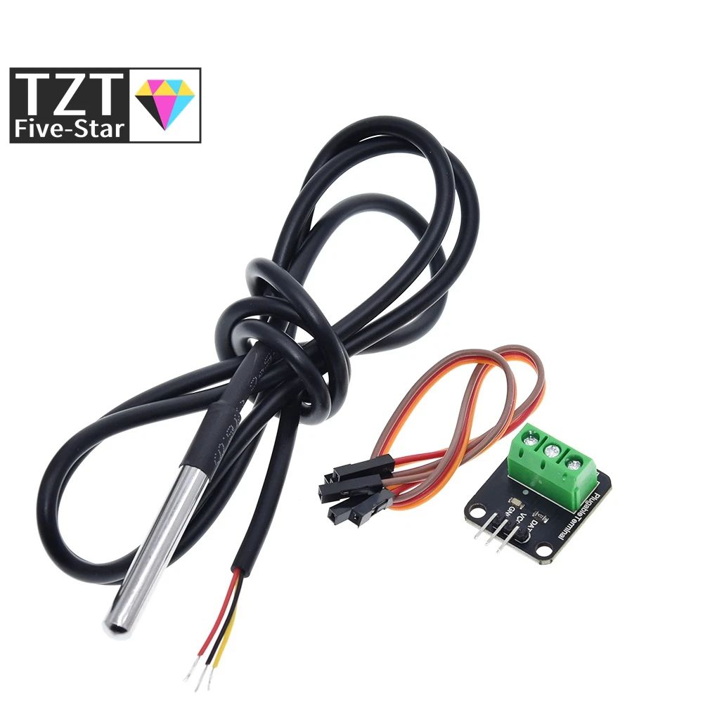 DS18B20 модуль датчика температуры комплект водонепроницаемый 100 см цифровой датчик