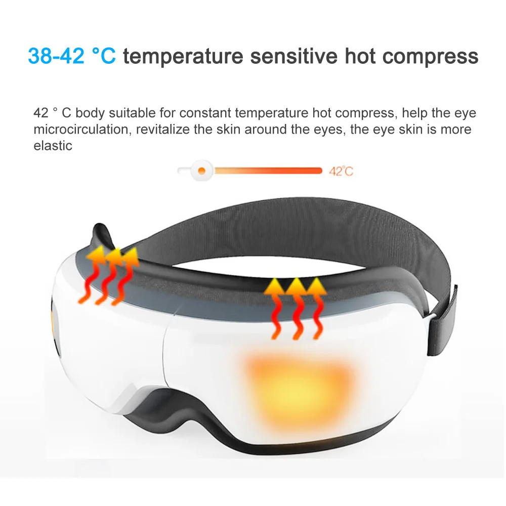 値段 インテリジェントなエアバッグ振動マッサージャー,目の痛みを和らげるマッサージャー,Bluetooth,視力保護