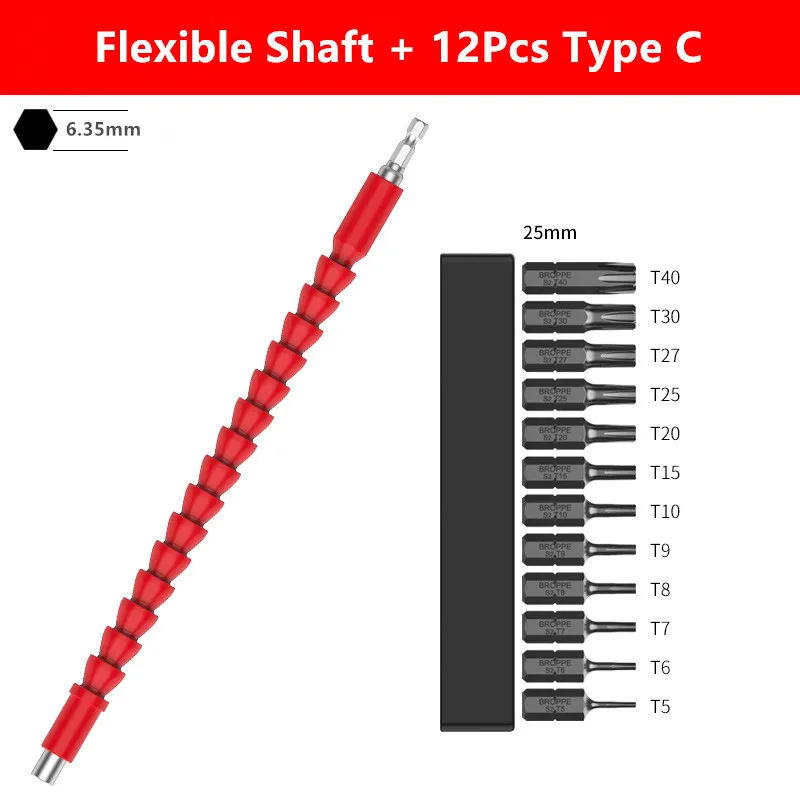 

Universal Extension Screwdriver 1/4" Hex Connection Flexible Shaft Electric Drill Extension Connecting Rod