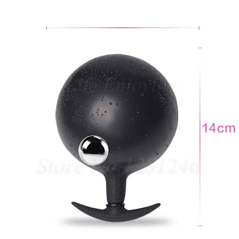 Надувная Анальная пробка Buttplug хвостовой фаллоимитатор Pump силиконовый