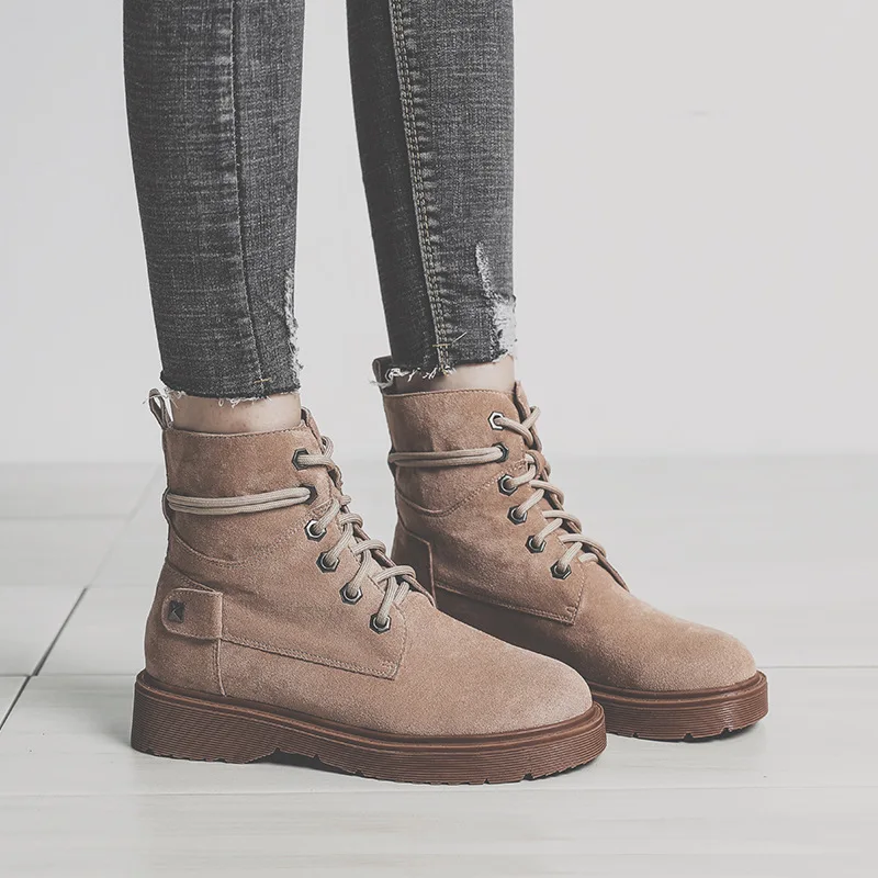 Женские ботинки martin Zapatos de mujer ботильоны для женщин модные однотонные