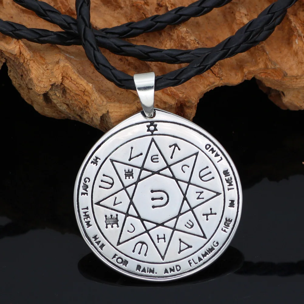 Talisman Pentacle of Solomon Seal Wiccan Pagan Hermetic Enochian Kabbalah Подвеска Ожерелье нержавеющая