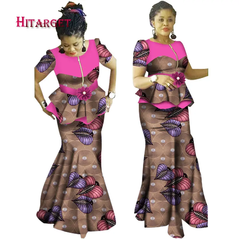 Женский Африканский костюм с юбкой и оборками комплект из 2 предметов в стиле