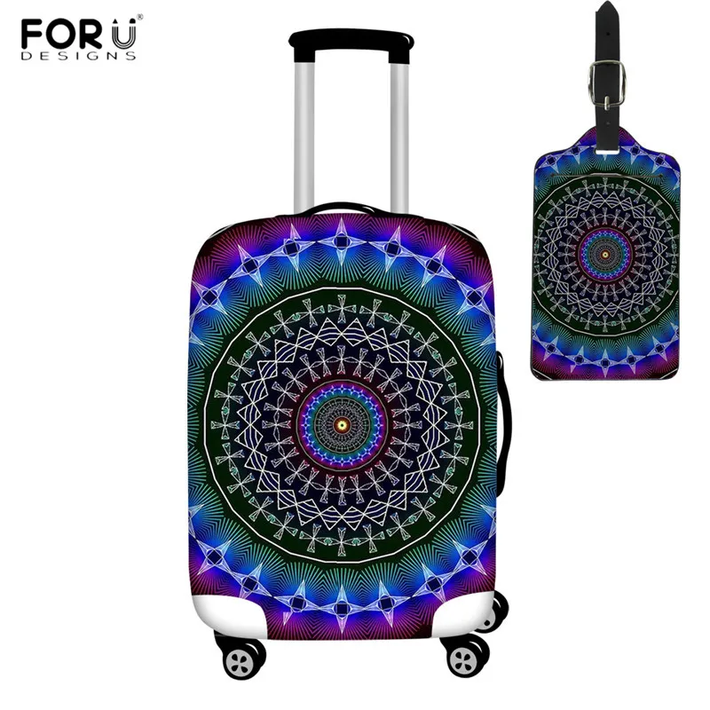FORUDESIGNS/эластичные толстые багажные защитные чехлы с изображением мандалы 3D чехол для дорожного чемодана для 18-32 дюймов Чехол на колесиках - Цвет: HMA371-2pcs
