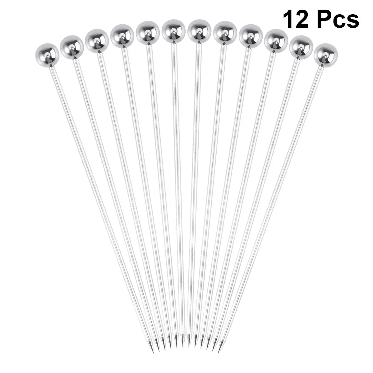 

12PCS Fruit Sticks Stainless Steel Cocktail Picks Fruit Sticks Toothpicks For Party Bar Cocktail Fruit Stick Supplies