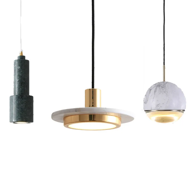 Современная обеденная люстра с мраморным шариком летающая тарелка фонариком