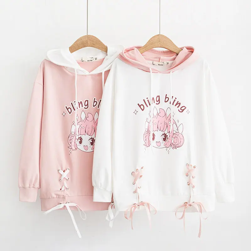 

Kawaii уха женские толстовки с капюшоном Демисезонный одежда с длинным рукавом и изображением милого Lolita красивое кружевное платье для девоче...
