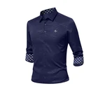 Рубашка мужская с длинным рукавом, приталенная блуза с защитой от морщин и глажки, в полоску, белая одежда