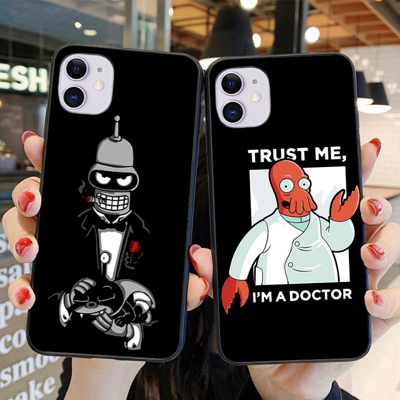 

Cute Futuramas for kid Phone Cover For iPhone 11 12 13 Pro Max X XR XS Max 7 8Plus 12Mini SE2020 Soft Silicone TPU Case Fundas