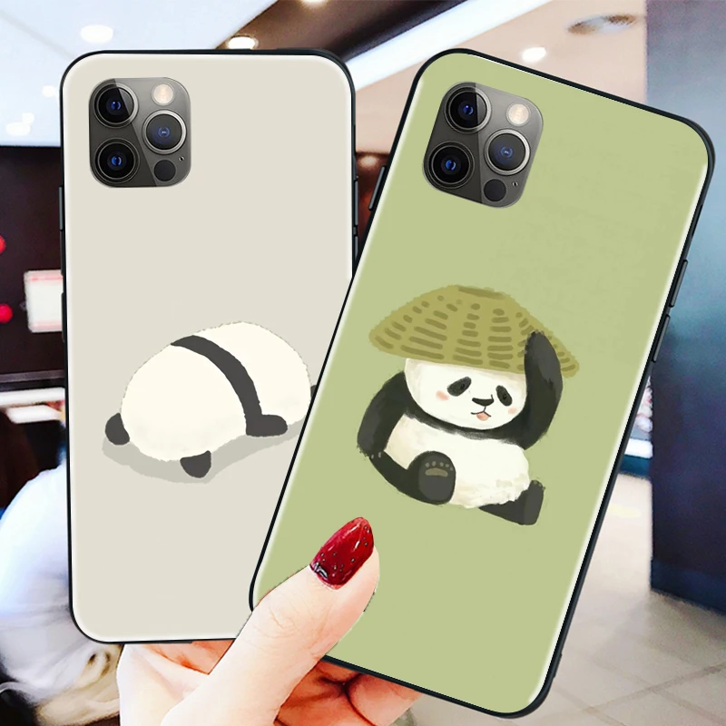 

Cute cartoon panda Phone Case For iPhone 6 6S 7 8 Plus X XS XS Max XR 11 11 Pro 12 12 Pro Max SE 2020 TPU Back Cover Carcasa